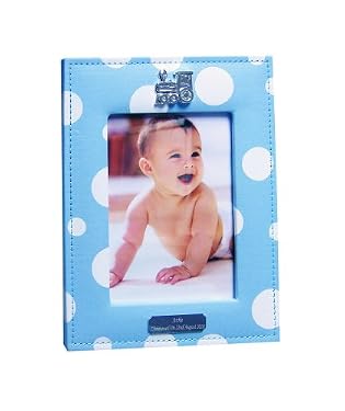 Personalised Polka Dot 'Christened On' Frame