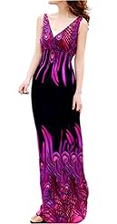 V-neck Spring Summer Sleeveless Maxi Dress 