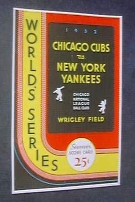 baseball New York Yankees vs Chicago Cubs 1932 World Series poster