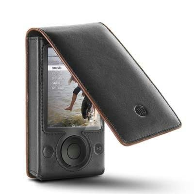 DLO – Phillips Leather Hip Case Folio with Belt Clip for Zune 80GB, 120GB MP3 Player (Black)