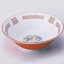 【美濃焼】ラーメン丼　赤巻花園 19.5cm