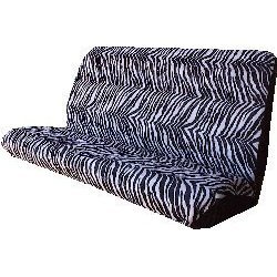 Car Truck SUV Zebra Black White Rear Bench or Small Truck Seat Covers Black 2 piece Universal Print Vehicle Seatcovers