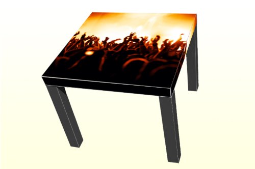 Tisch Holztisch Beistelltisch Couchtisch schwarz mit Motiv Party