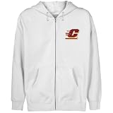 NCAA Central Michigan Chippewas Youth White Logo Applique Full Zip Hoody