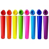 MIREN Silicone Ice Pop Molds,Popsicle Maker Molds,8 Vibrant Colors,Set of 8
