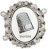 Blue Moon Manor House Metal Connector Beads - Graphic Thimble-Antique Silver 1/Pkg