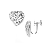 Aloha Heart Non-Pierced Earrings in 14K White Gold - Extra Small