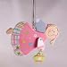 Pink jumping guardian angel on spring