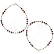 Gemstone Anklet Pair Girls Silver Body Jewelry