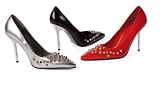 408-SEVERE, Women's 4 Heel Pointy Toe Pump with Rivets and Spikes by Ellie Shoes