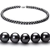 Black 6-7mm AA Freshwater Pearl Necklace 18 inch Princess Length