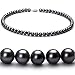 Black 6-7mm AA Freshwater Pearl Necklace 18 inch Princess Length