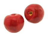 ARTIFICIAL FAKE FRUIT PLASTIC RED APPLE 2 APPLES!