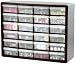 Akro-Mils 10724 24-Drawer Plastic Parts Storage Hardware and Craft Cabinet, 20-Inch by 16-Inch by 6-1/2-Inch, Black/Grey