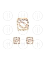 Sterling Silver -Rose Colour Plated Assorted CZ Cutout Pendan