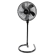 16" Three-Speed Adjustable Oscillating Floor Fan, Metal and Plastic, Black
