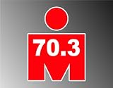 RED Mdot Ironman Triathlon 70.3 Vinyl Decal Bumper Sticker 4"x5"