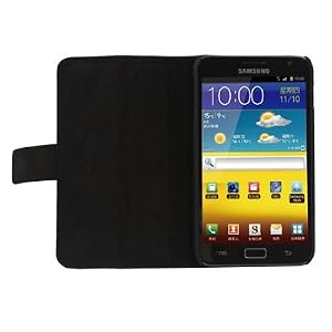 Black high quality leather case for Samsung Galaxy Note book type