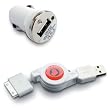 Lovemytime EM070326834 Cavo USB Retrattile per iPod + Adattatore per Auto