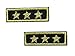 2 pcs 3-STAR GENERAL Iron On Patch Motif Fabric Applique Military Army Rank Decal 2.1 x 0.7 inches (5.3 x 1.8 cm)