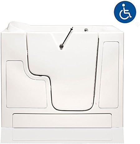 American Tubs LOVE3052W 30" x 52" Air Massage Wheelchair Accessible Soaker Walk-in Bathtub - Right Drain (White)