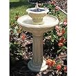 Smart Solar/Smart Solar  34251R01 Kensington Gardens Two-Tier Solar Fountain. Antique white stone resin