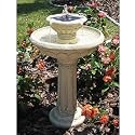 Smart Solar/Smart Solar  34251R01 Kensington Gardens Two-Tier Solar Fountain. Antique white stone resin