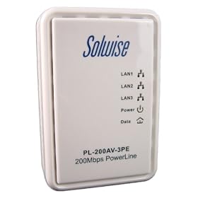 200Mbps HomePlugAV /3-port Ethernet Adap