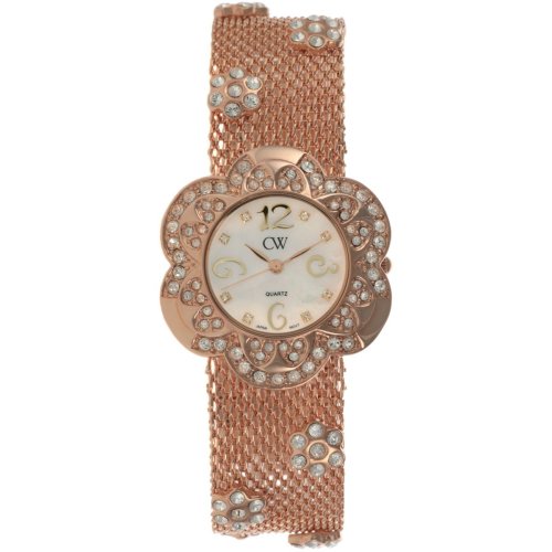 Charles Winston Collection Women's Fashion Mesh Flower Watch #WR0288-CZ