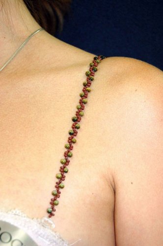 Lauren Silva Red Hot Chillie Beaded Bra Straps – XLarge