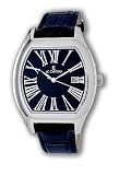 Le Chateau Women's 13205L_BLK Textured Dial Leather Band Watch