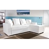 San Jose Leatherette Convertible Sectional Storage Sleeper Sofa in White