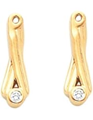 Pair of 14K Yellow Gold Diamond Earring Jackets - 0.06 Ct. -- LIFETIME WARRANTY