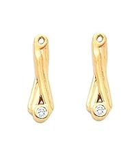 Pair of 18K Yellow Gold Diamond Earring Jackets - 0.06 Ct. -- LIFETIME WARRANTY