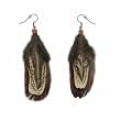 Trendy Silver-Tone Natural Feather Earrings