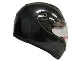 Dual Visor Carbon Fiber Full Face Motorcycle Street Sport Bike Helmet DOT (Large)