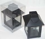 Large Boxed Lantern Holders - Clear Glass