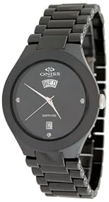 Oniss #ON8880-M1 Men's Black C Swiss Ceramic Collection Collection Watch