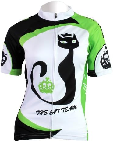 OEM Women's Cat Queen Outdoor Sports Cycling Short Sleeve Jersey Size M White