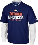 Denver Broncos -Navy- Upside Layered Long Sleeve T-Shirt