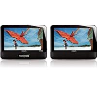 Philips PD9012/37 9-Inch LCD Dual Screen Portable DVD Player, Black