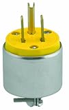 Leviton 515PA 15 Amp, 125 Volt, Armored Grounding Plug, Yellow by Leviton