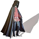 Mittelalter-Cape, Baumwolle, schwarz, Freesize