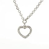 14k White Gold Diamond Heart Anklet