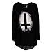 Egelbel Women Punk Style Cross Printed Long Loose T Shirt