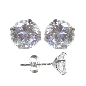 Boucles d'Oreilles Femme Argent fin 925 avec Oxyde de Zirconium - 4mm*4mm