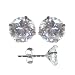 Boucles d'Oreilles Femme Argent fin 925 avec Oxyde de Zirconium - 4mm*4mm