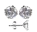 Classical 925 Sterling Silver Women Stud Earrings with Cubic Zirconia/CZ - 4mm4mm