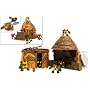 Gormiti Lords of Nature Return Earth Shrine Playset with 6cm Golden Bullrock Figure