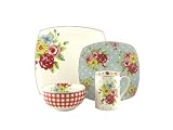222 5th New Country 16-Piece Square Dinnerware Set, Service for 4